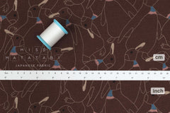 Japanese Fabric Penguins Linen Blend - C - 50cm