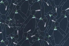 Japanese Fabric Penguins Linen Blend - D - 50cm