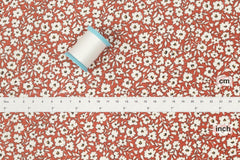 DEADSTOCK Japanese Fabric Autumn Floral - clay orange - 50cm