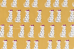 Japanese Fabric Dalmations - mustard - 50cm