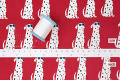Japanese Fabric Dalmations - red - 50cm