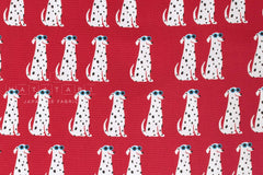 Japanese Fabric Dalmations - red - 50cm