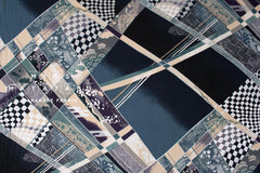 Japanese Fabric Chiyogami - blue, metallic silver - 50cm