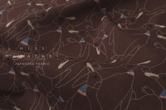 Japanese Fabric Penguins Linen Blend - C - 50cm