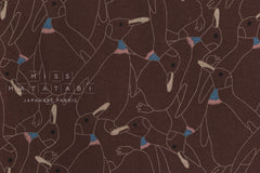 Japanese Fabric Penguins Linen Blend - C - 50cm