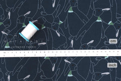 Japanese Fabric Penguins Linen Blend - D - 50cm