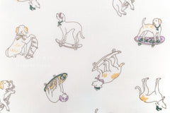 Japanese Fabric Skateboard Pups - off white - 50cm