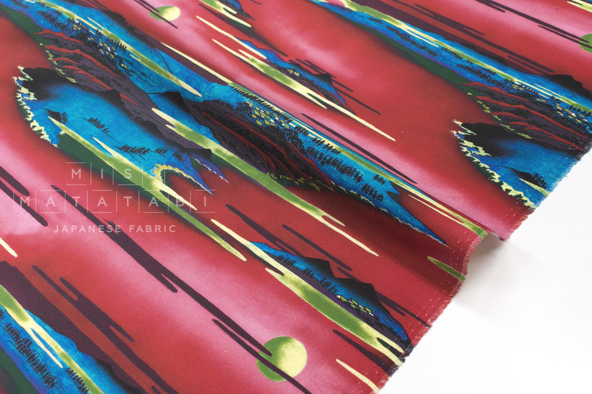 Japanese Fabric Ukiyo-e Landscape - D - 50cm