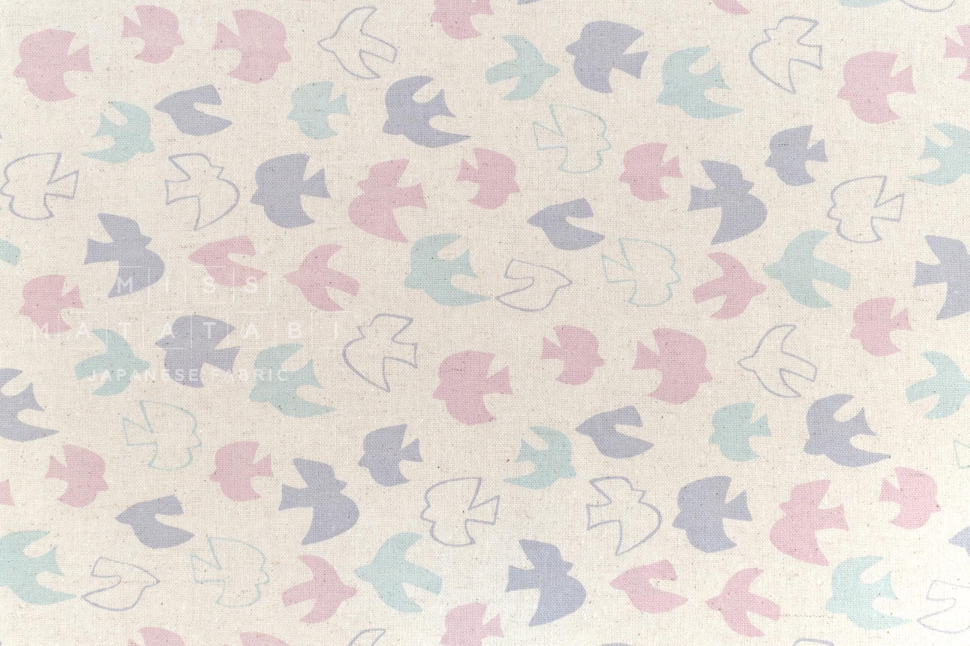 DEADSTOCK Japanese Fabric Birds Take Flight - B - 50cm