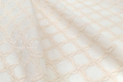 Japanese Fabric Embroidered Cotton Lawn - cream - 50cm