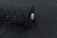 Japanese Fabric Embroidered Cotton Lawn - black - 50cm