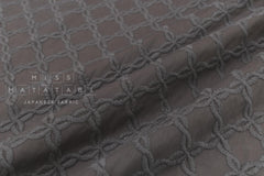 Japanese Fabric Embroidered Cotton Lawn - taupe grey - 50cm