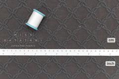 Japanese Fabric Embroidered Cotton Lawn - taupe grey - 50cm