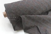 Japanese Fabric Embroidered Cotton Lawn - taupe grey - 50cm