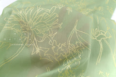 Japanese Fabric Metallic Voile - green - 50cm