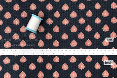 Japanese Fabric Cotton Ripple Charles - E dark charcoal - 50cm