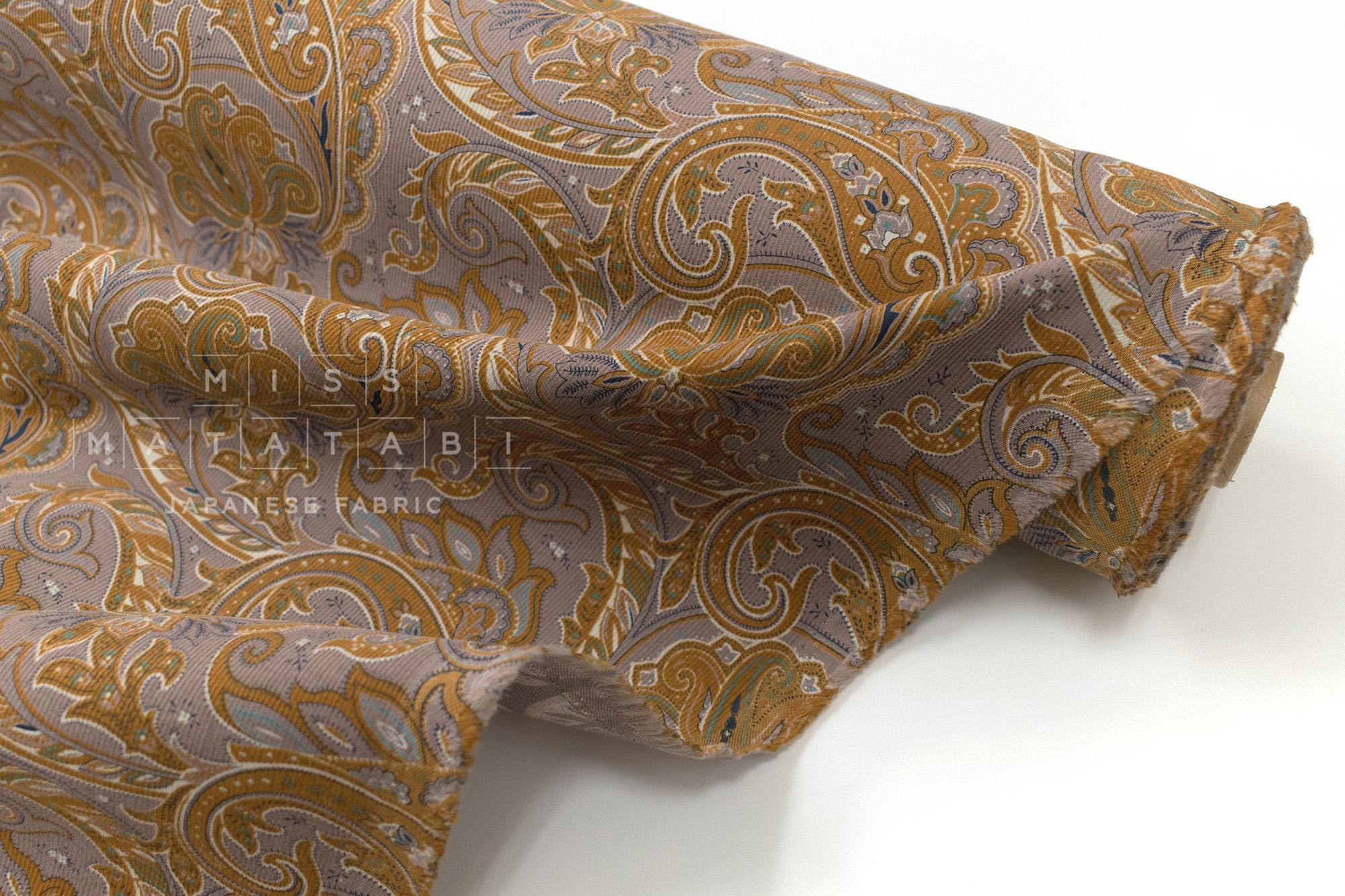 Japanese Fabric Corduroy Paisley - B - 50cm