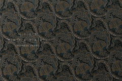 Japanese Fabric Corduroy Paisley - E black - 50cm