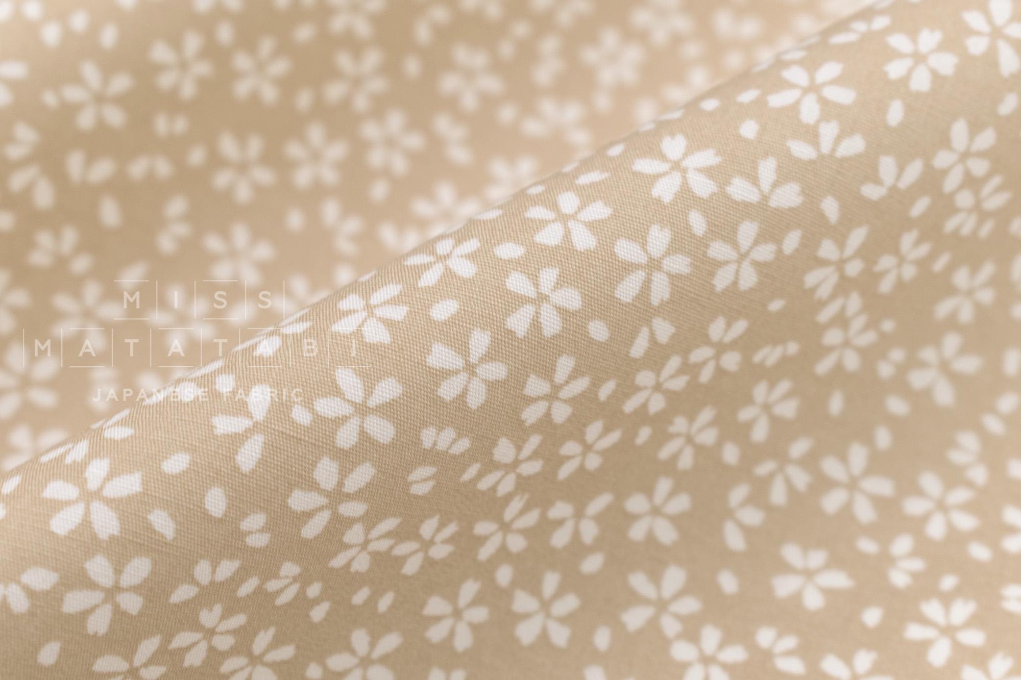 DEADSTOCK Japanese Fabric Little Sakura - beige - 50cm