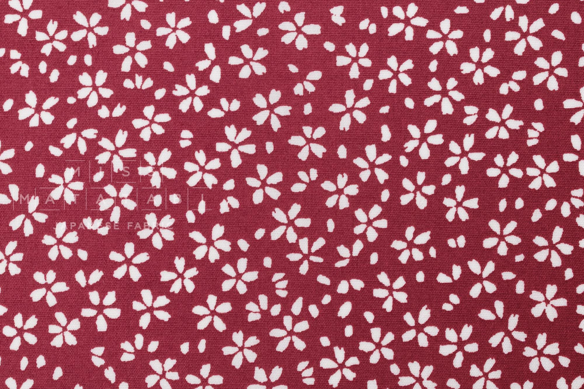 DEADSTOCK Japanese Fabric Little Sakura - red - 50cm