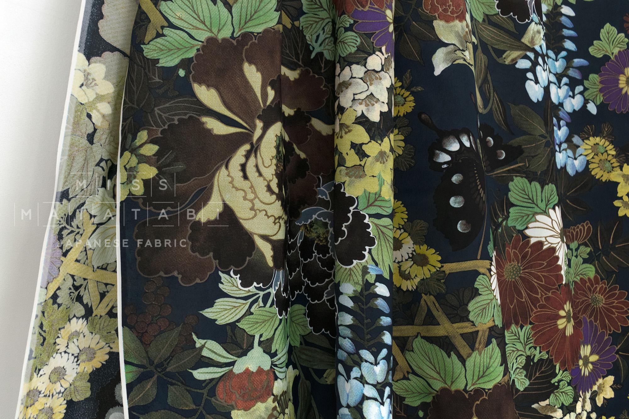 Japanese Fabric The Beauty of Japan Rayon - navy blue - 50cm