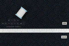 Japanese Fabric Embroidered Cotton Lawn - black - 50cm