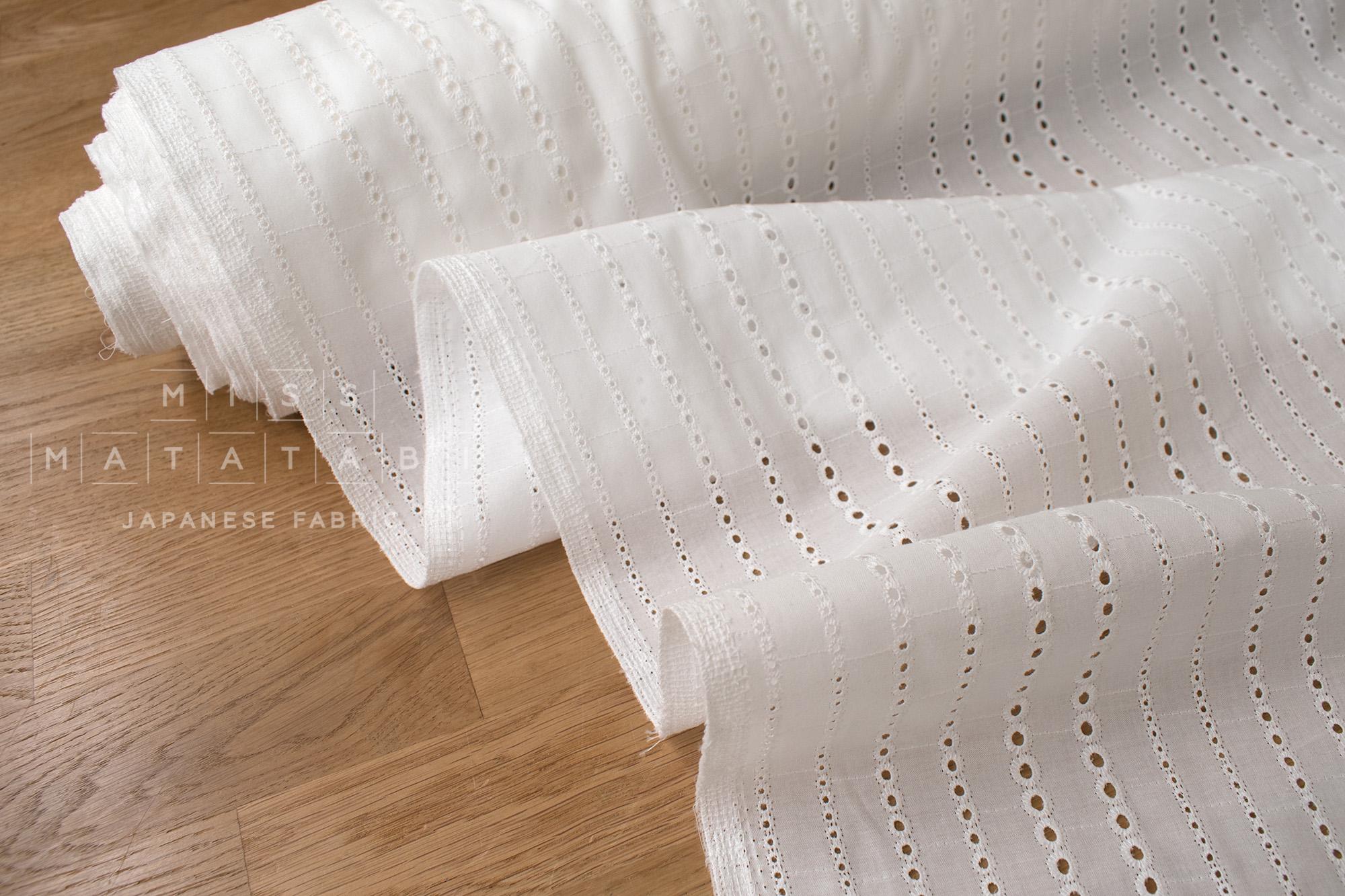 Embroidered Eyelet Cotton Lawn - white