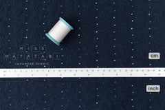 DEADSTOCK Japanese Fabric Embroidered Cotton Double Gauze III - navy blue - 50cm