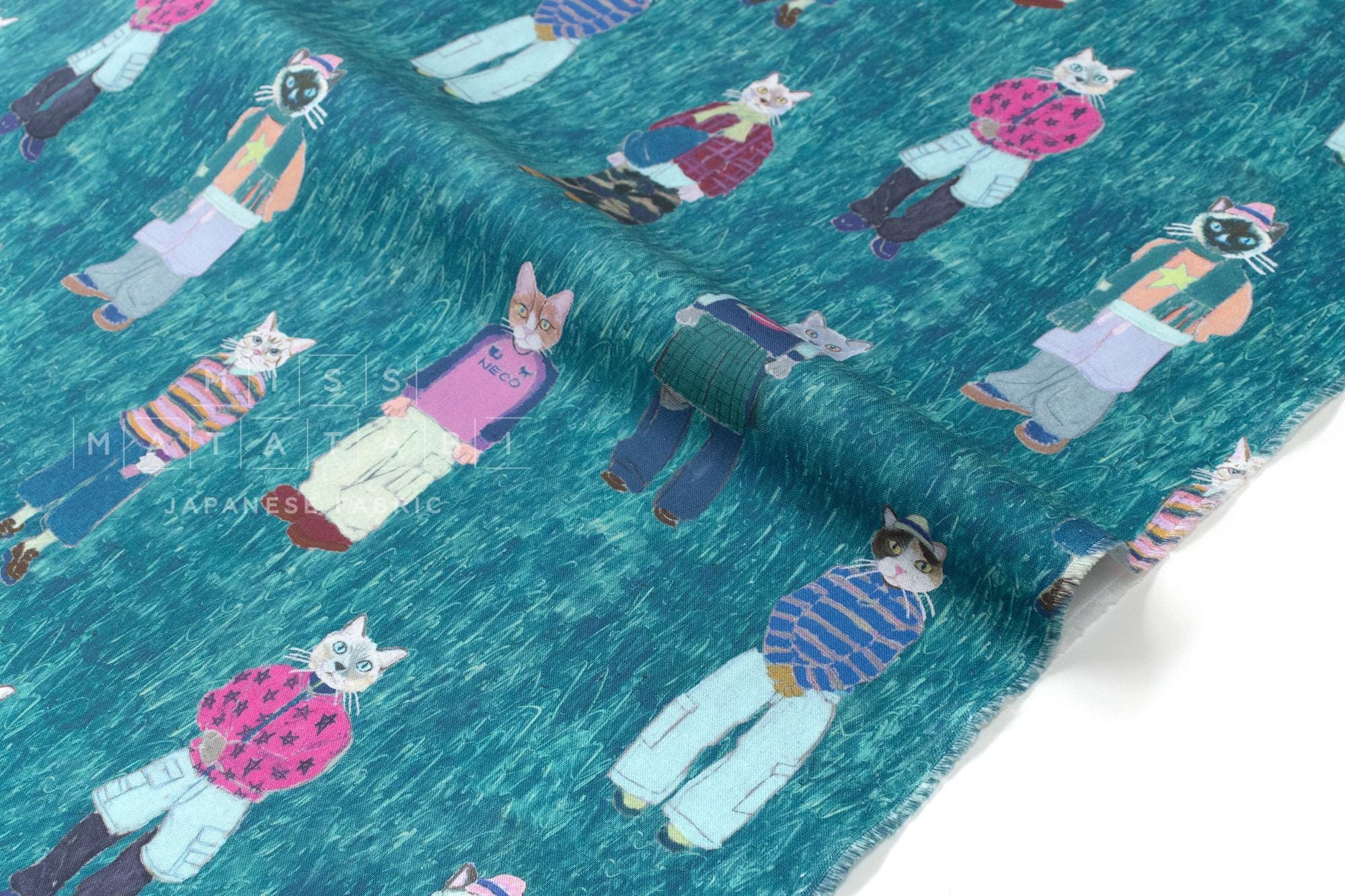 Japanese Fabric Neco Cat - E - 50cm