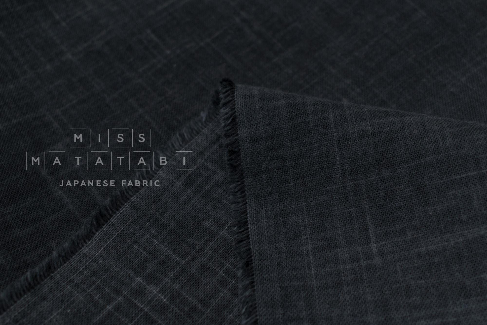 Shokunin Collection Hand-printed Japanese Fabric Solids - charcoal - 50cm