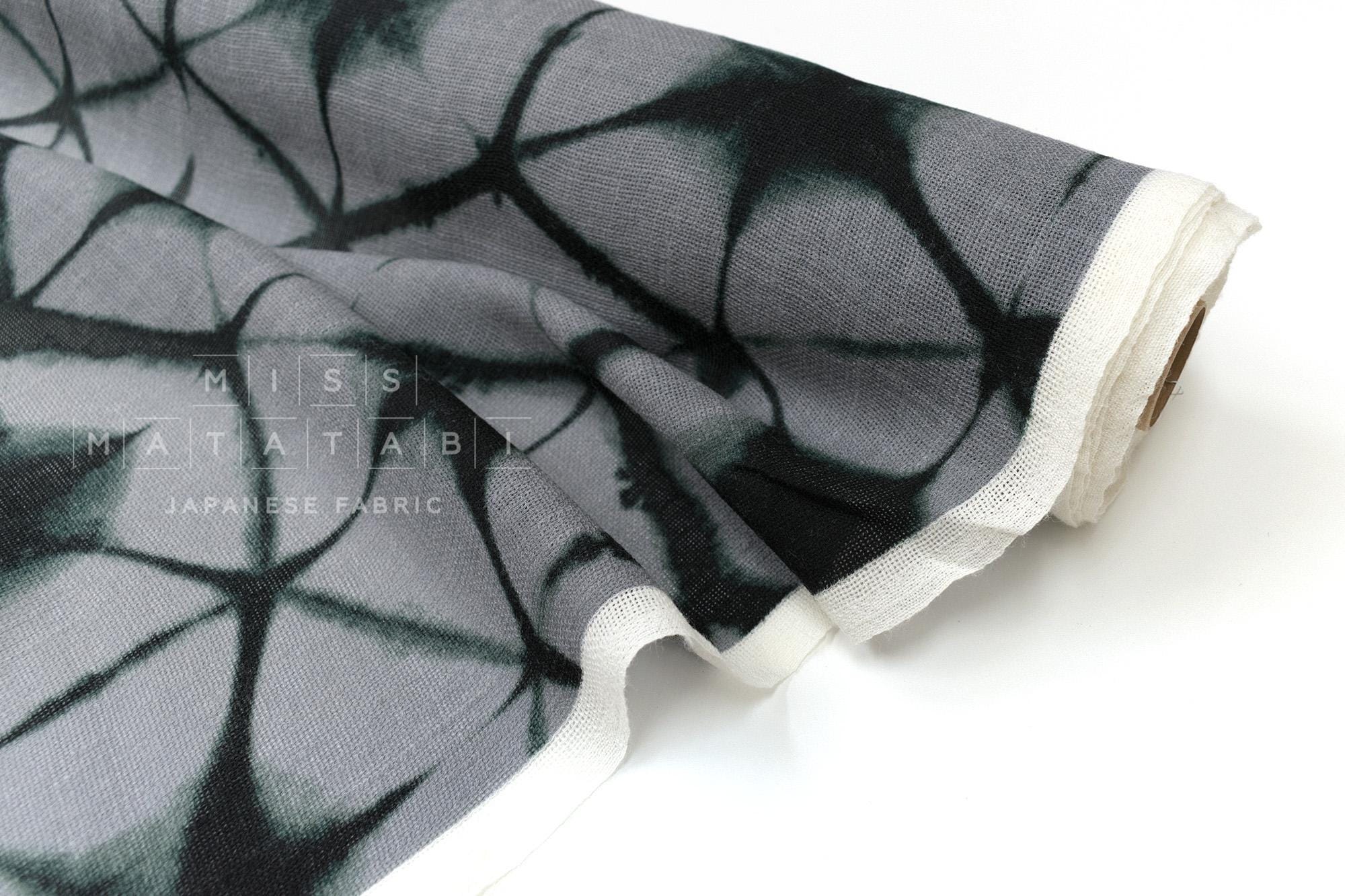 Japanese Fabric Wool Gauze Shibori Murazome - B - 50cm