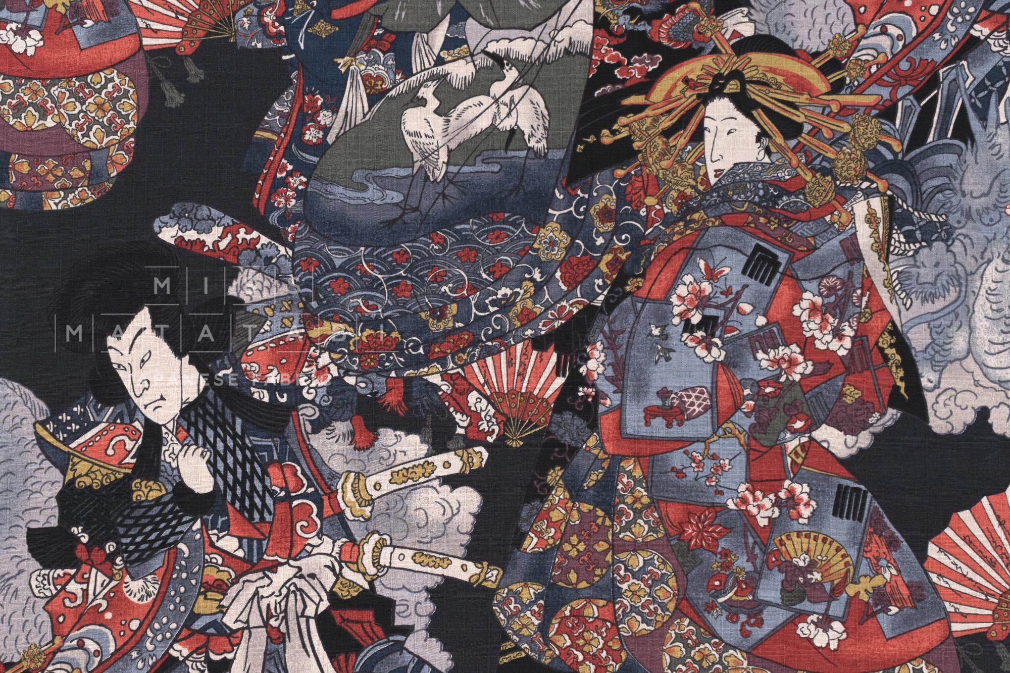 Japanese Fabric Oiran - E - 50cm