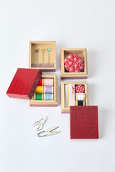 Japanese Hiro Three-tiered Sewing Box Kanazawa Urushi Lacquer - vermillion red