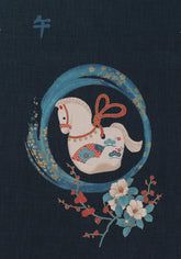 Shokunin Collection Hand-printed Japanese Fabric Panel Year of the Horse - 50cm