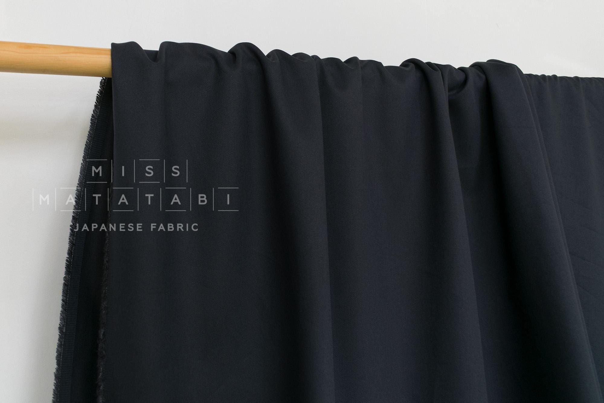 DEADSTOCK Japanese Fabric Rayon Blend Twill - dark navy blue - 50cm