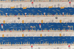 Japanese Fabric Teach a Cat to Fish - B - 50cm