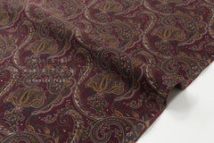 Japanese Fabric Corduroy Paisley - C - 50cm