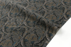 Japanese Fabric Corduroy Paisley - E black - 50cm