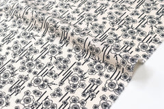DEADSTOCK Japanese Fabric Ume Blossom - black, white - 50cm