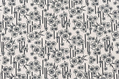 DEADSTOCK Japanese Fabric Ume Blossom - black, white - 50cm