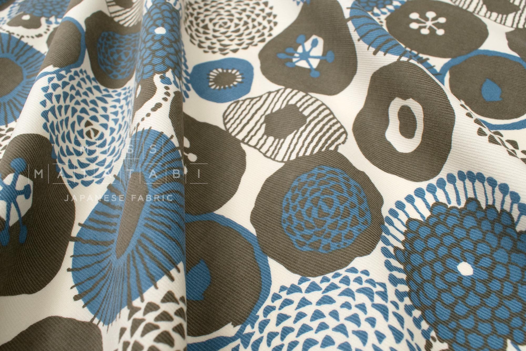 Japanese Fabric Corduroy Lotus - A - 50cm
