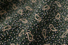 Japanese Fabric Ripple Corduroy Ditsy - black, green - 50cm