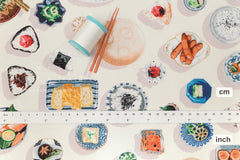 Japanese Fabric Japanese Food - A - 50cm