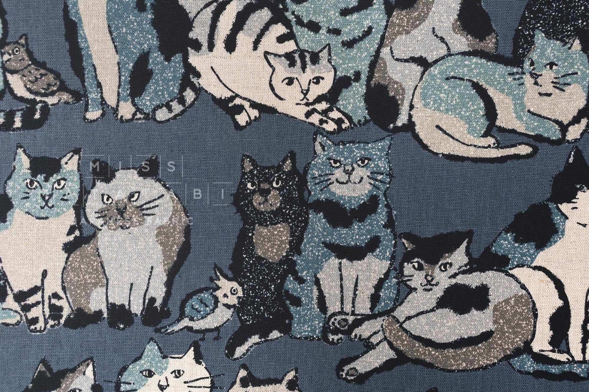 Japanese Fabric Cat Lineup - E - 50cm
