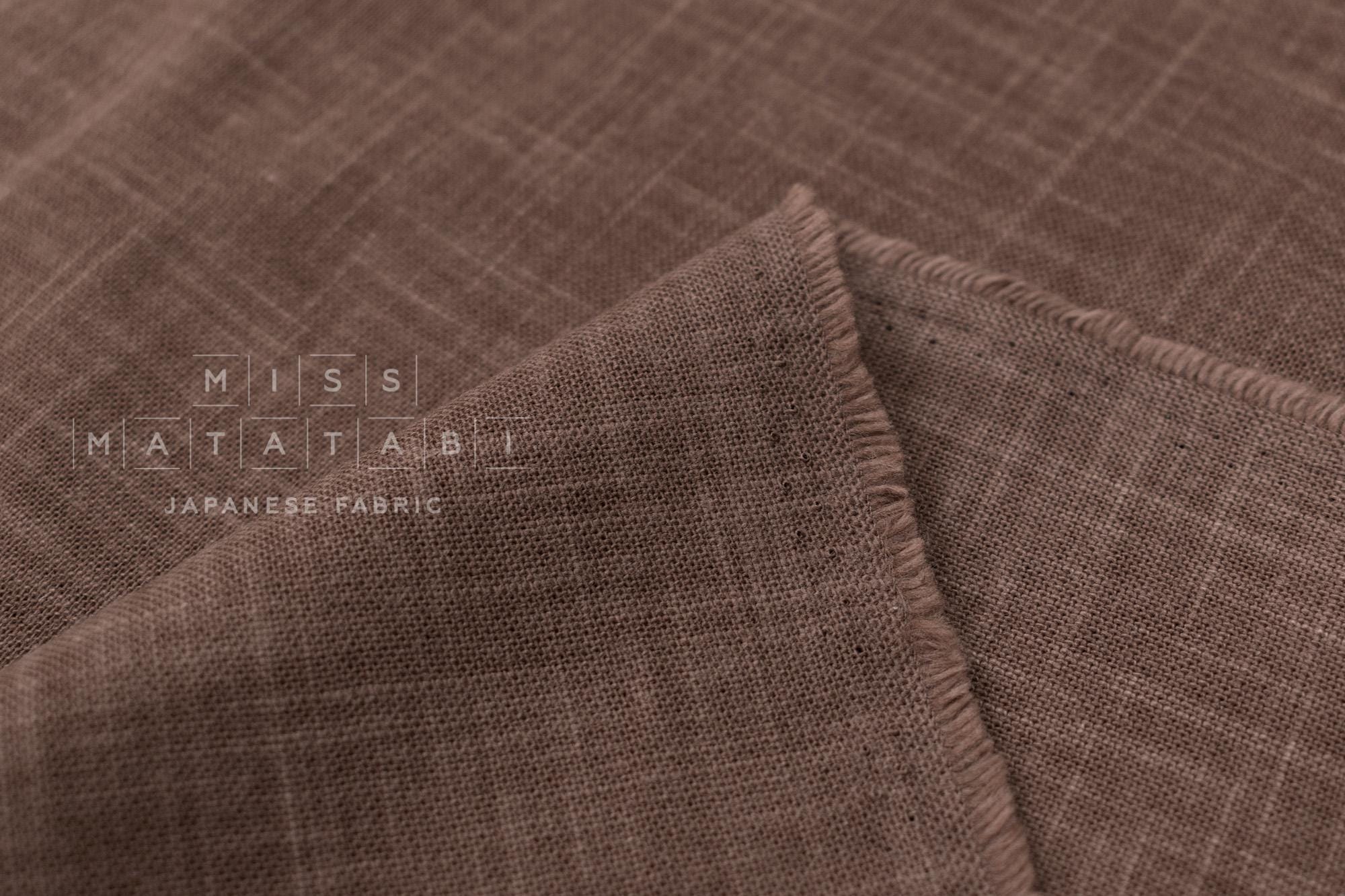 Shokunin Collection Hand-printed Japanese Fabric Solids - chocolate - 50cm