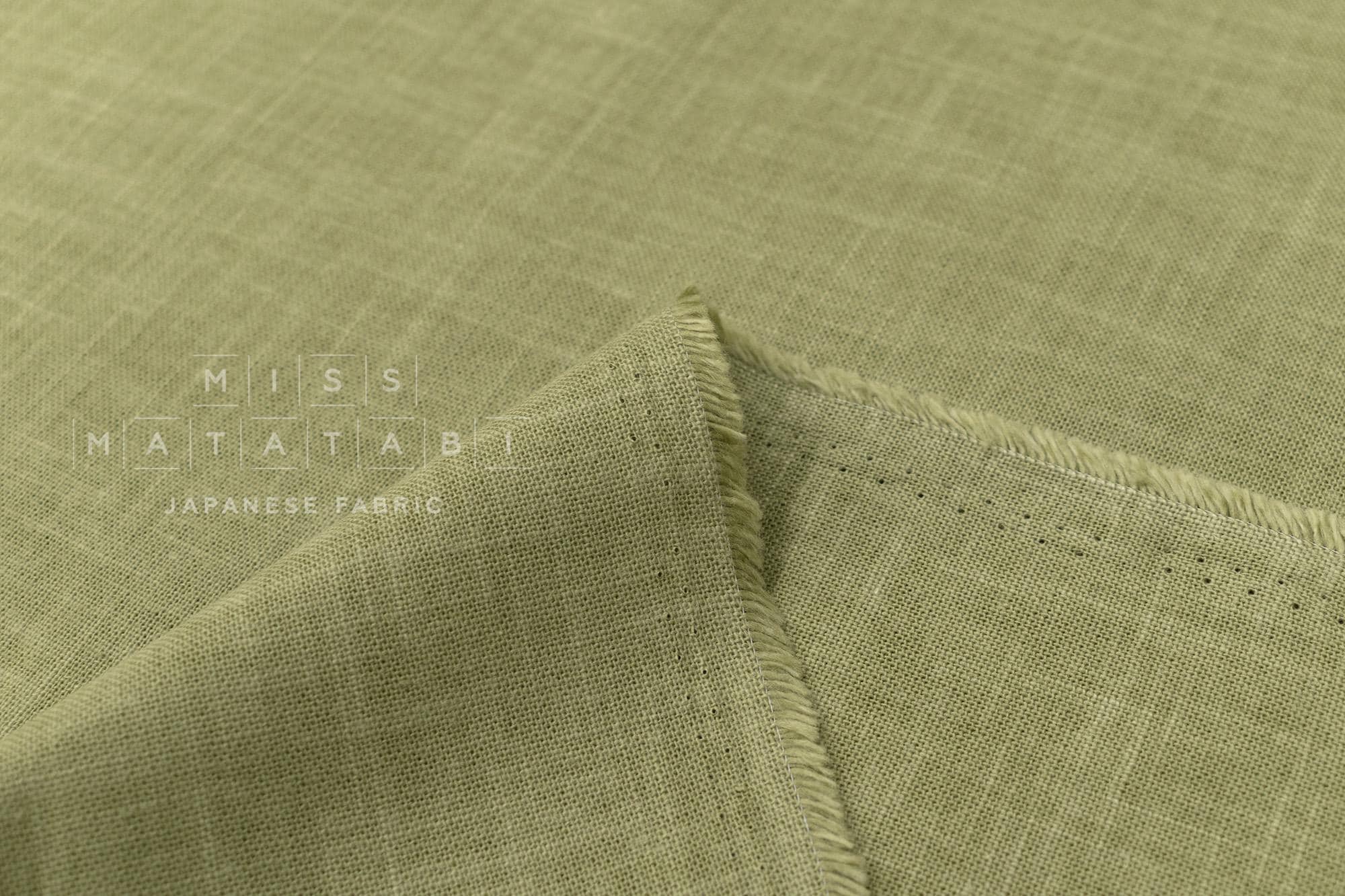 Shokunin Collection Hand-printed Japanese Fabric Solids - matcha - 50cm