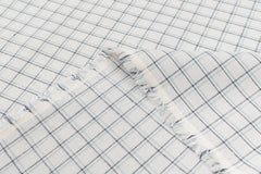DEADSTOCK Japanese Fabric Yarn Dyed Check - light grey blue - 50cm