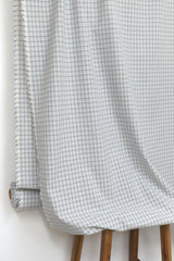 DEADSTOCK Japanese Fabric Yarn Dyed Check - light grey blue - 50cm