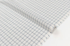 DEADSTOCK Japanese Fabric Yarn Dyed Check - light grey blue - 50cm
