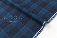 DEADSTOCK Japanese Fabric Yarn Dyed Check - blue - 50cm